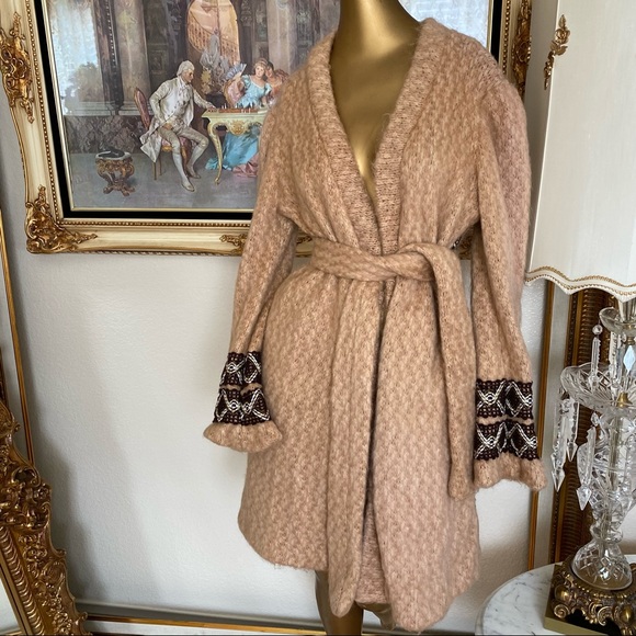Merlin Castell Designer Wool Long Cardigan Sweater - Picture 1 of 9